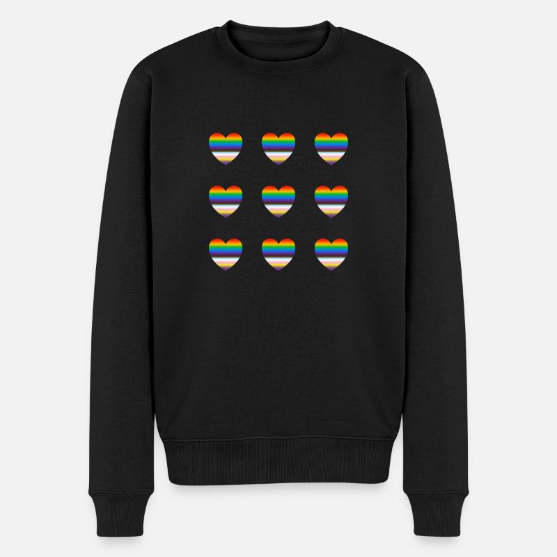 Inklusives Pride-Herz - Männer Premium Bio Pullover - Schwarz
