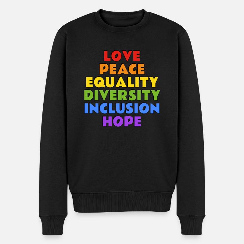 Valeurs de la fierté LGBTQ - Pull Premium bio Homme - noir