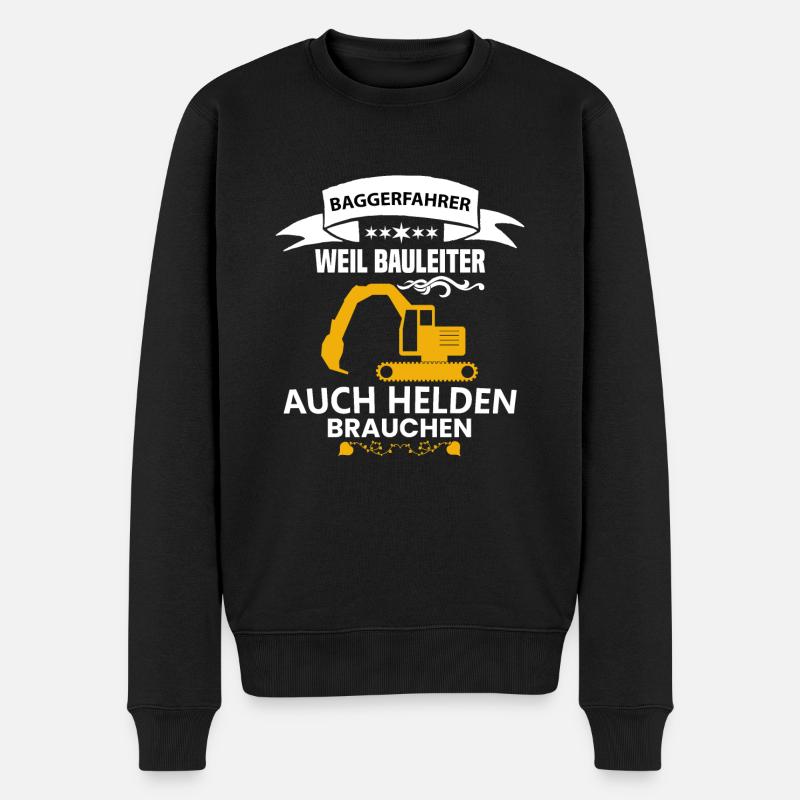 Bagger Shirt • Bauleiter Helden • Bagger Geschenk - Männer Premium Bio Pullover - Schwarz
