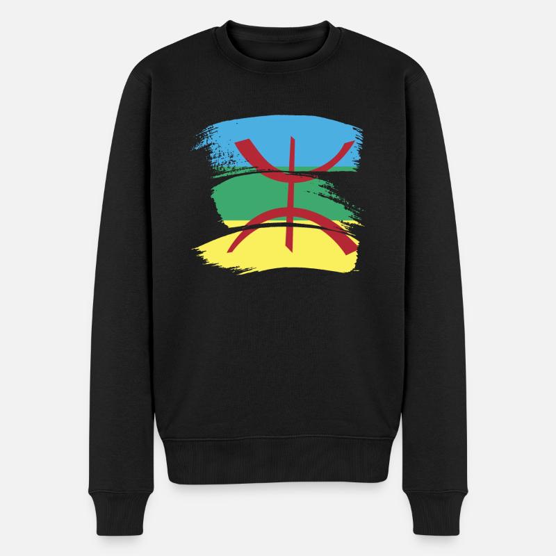 Amazigh Imazighen Flagge Nord Afrika Geschenk - Männer Premium Bio Pullover - Schwarz