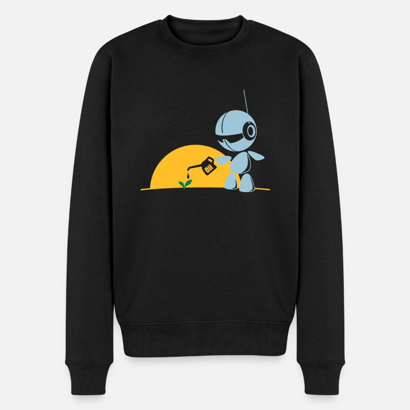 robot flower - Pull Premium bio Homme - noir