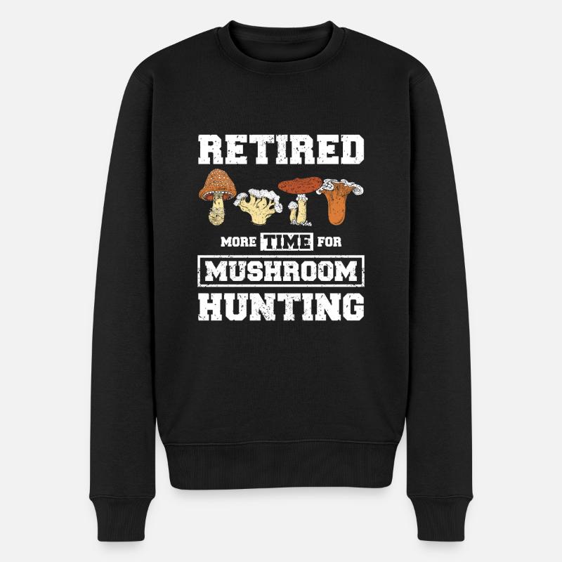 Retraité Chasse aux champignons - Pull Premium bio Homme - noir