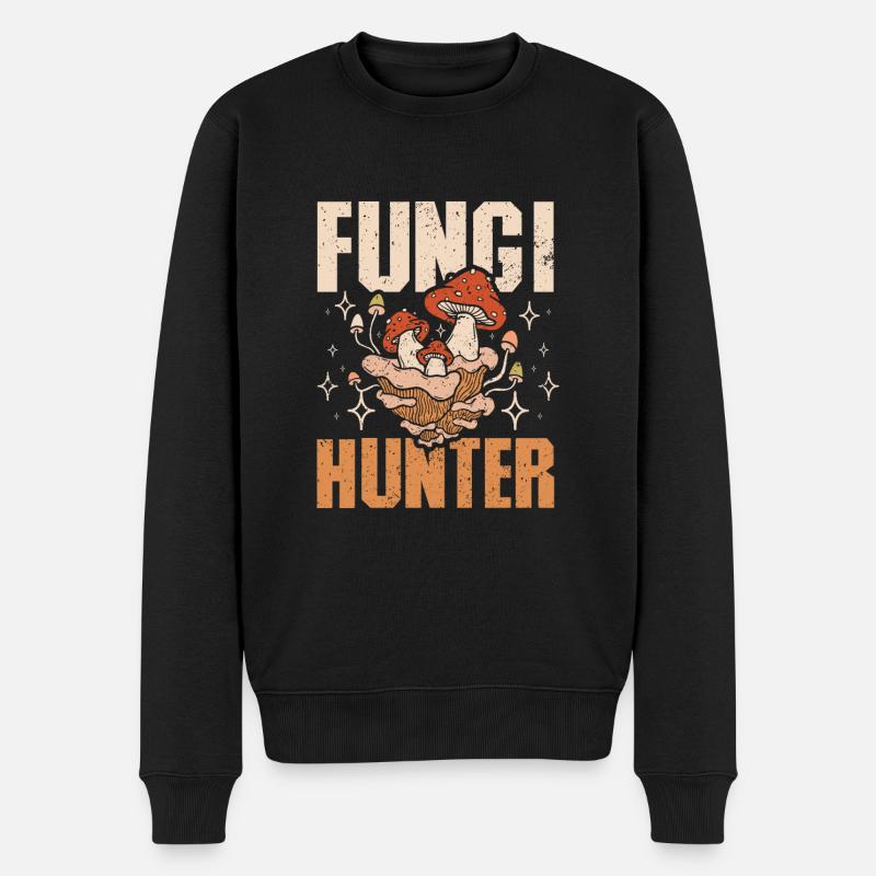 Champignon Fungi Hunter - Pull Premium bio Homme - noir