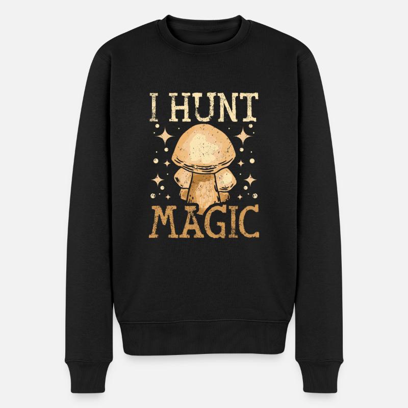 Je chasse les champignons magiques - Pull Premium bio Homme - noir