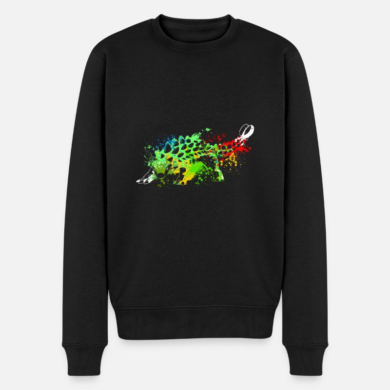 Splash art Dinosaur Ankylosaurus - Männer Premium Bio Pullover - Schwarz