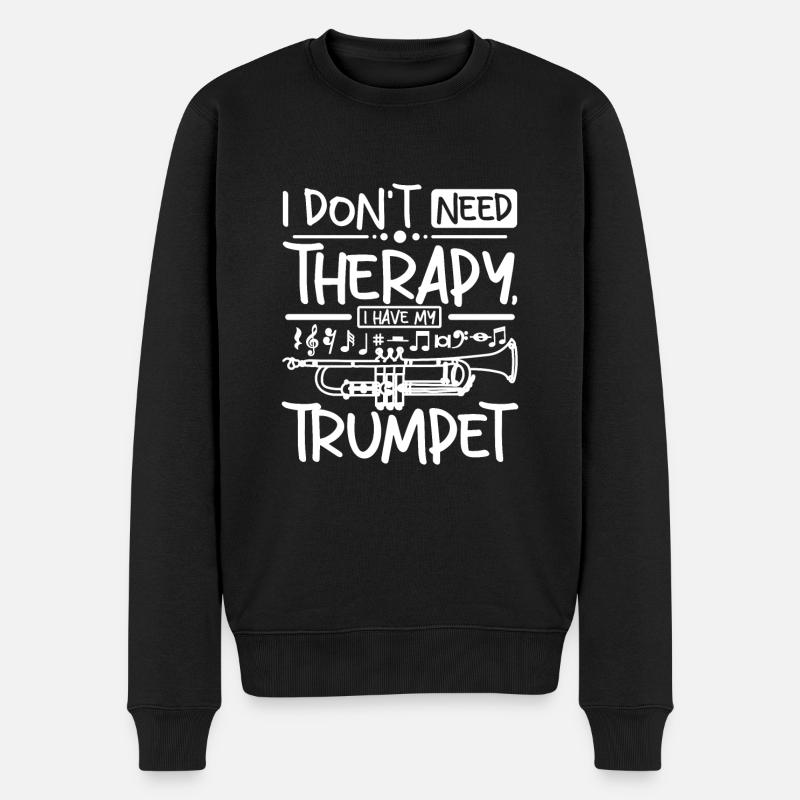 Trumpeters I don't need therapy I have my trumpet - Männer Premium Bio Pullover - Schwarz