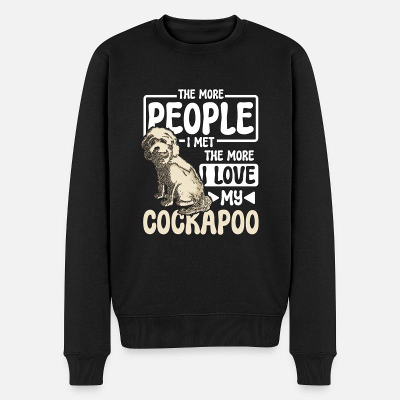 Plus je rencontrais de gens, plus j’aimais mon cockapoo - Pull Premium bio Homme - noir