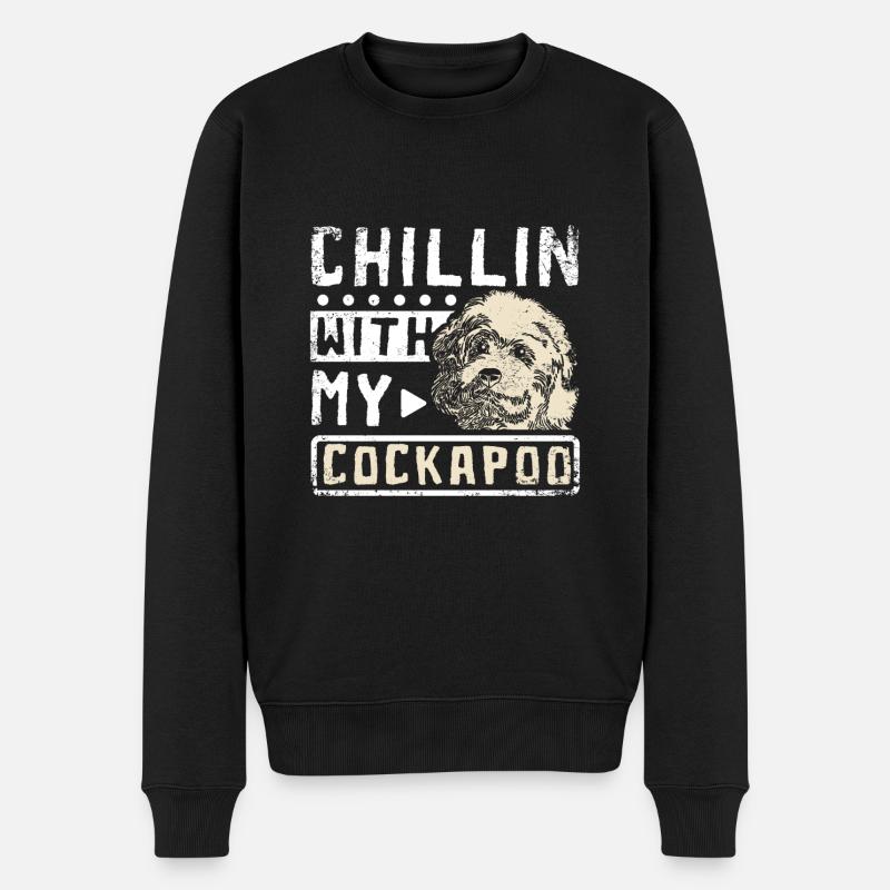 chillin avec mon cockapoo - Pull Premium bio Homme - noir