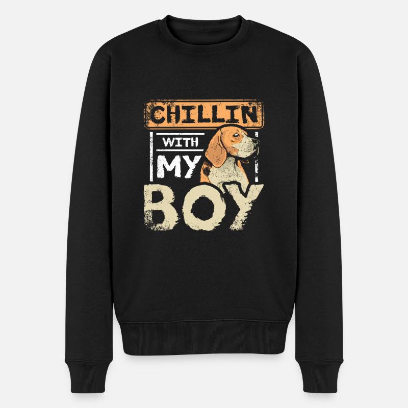 Chillin avec mon beagle boy - Pull Premium bio Homme - noir