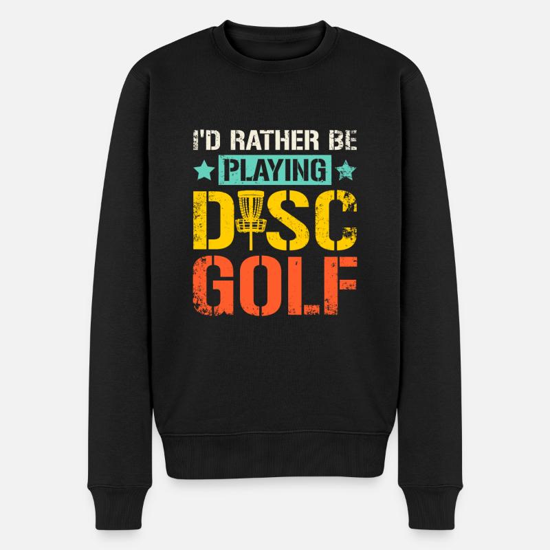 Rather be playing disc golf - Männer Premium Bio Pullover - Schwarz