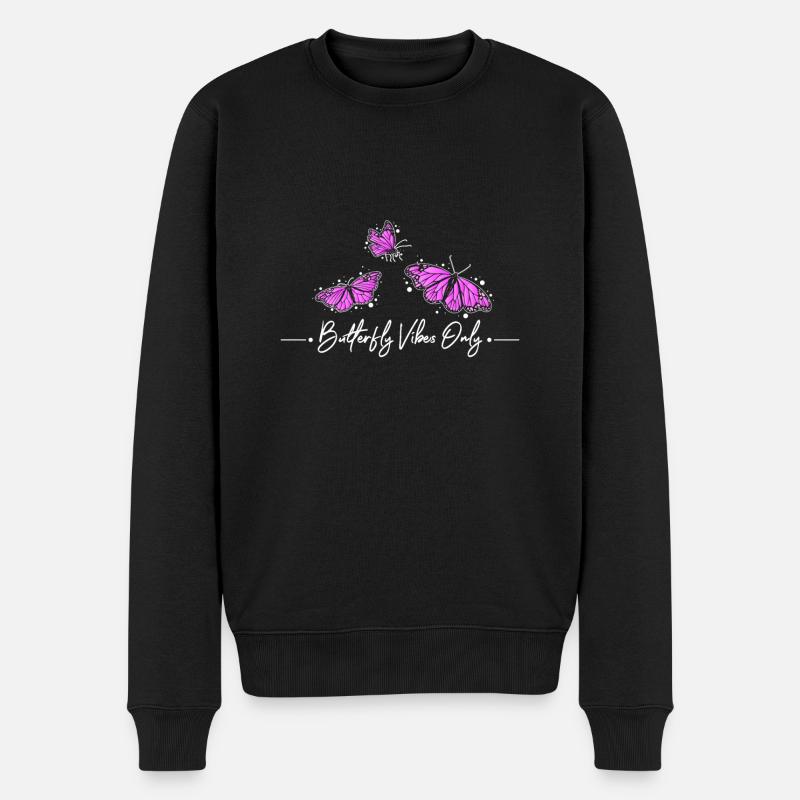 Vibrations papillon seulement - Pull Premium bio Homme - noir