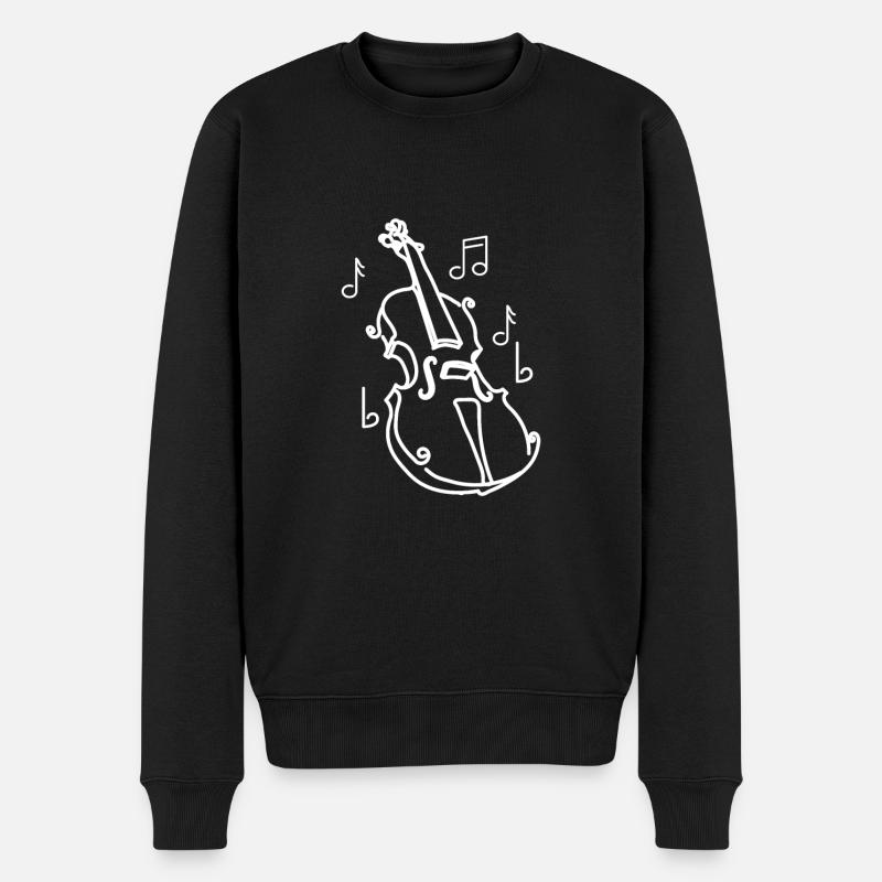 Violoncelle dessiné peint - Pull Premium bio Homme - noir