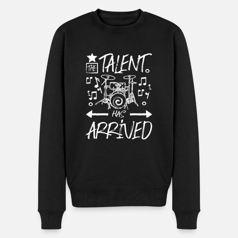 The talent has arrived drummer - Männer Premium Bio Pullover - Schwarz
