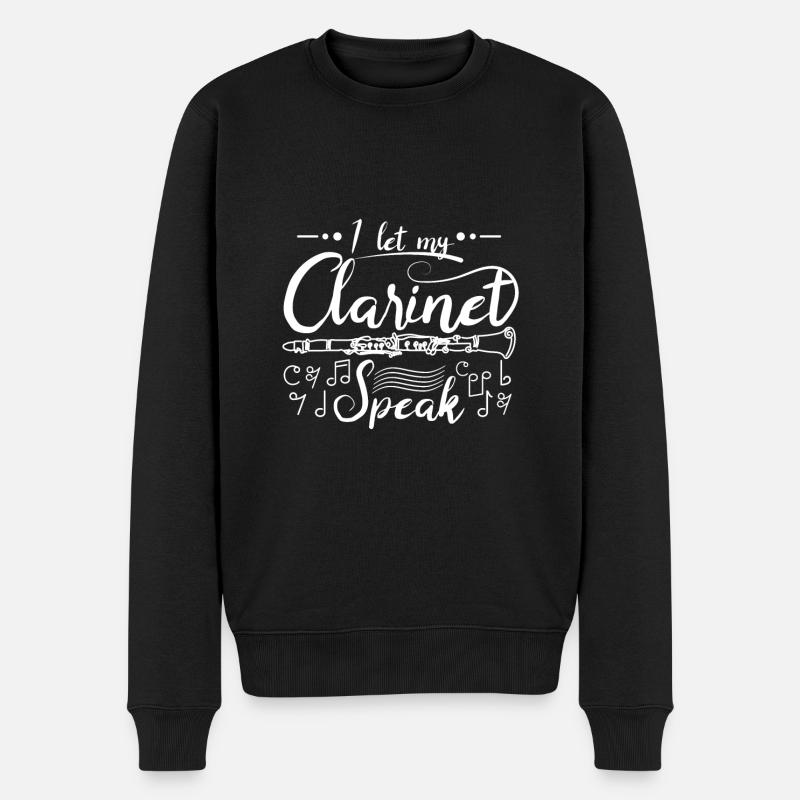 I let my clarinet speak - Männer Premium Bio Pullover - Schwarz