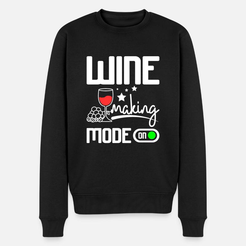 Wine making mode on - Männer Premium Bio Pullover - Schwarz