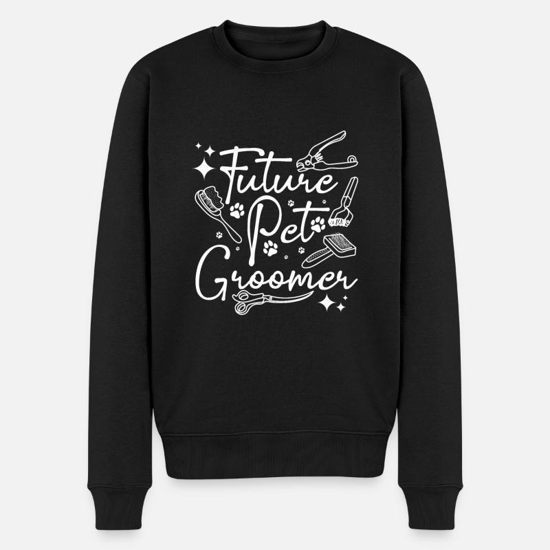 Future dog pet groomer - Männer Premium Bio Pullover - Schwarz