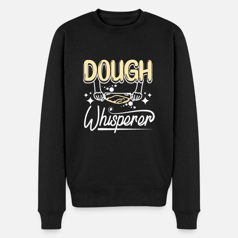 Baking bread, dough whisperer - Männer Premium Bio Pullover - Schwarz