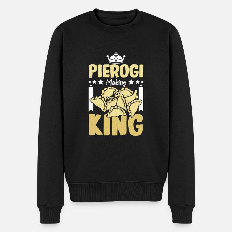 Pierogi making king - Männer Premium Bio Pullover - Schwarz