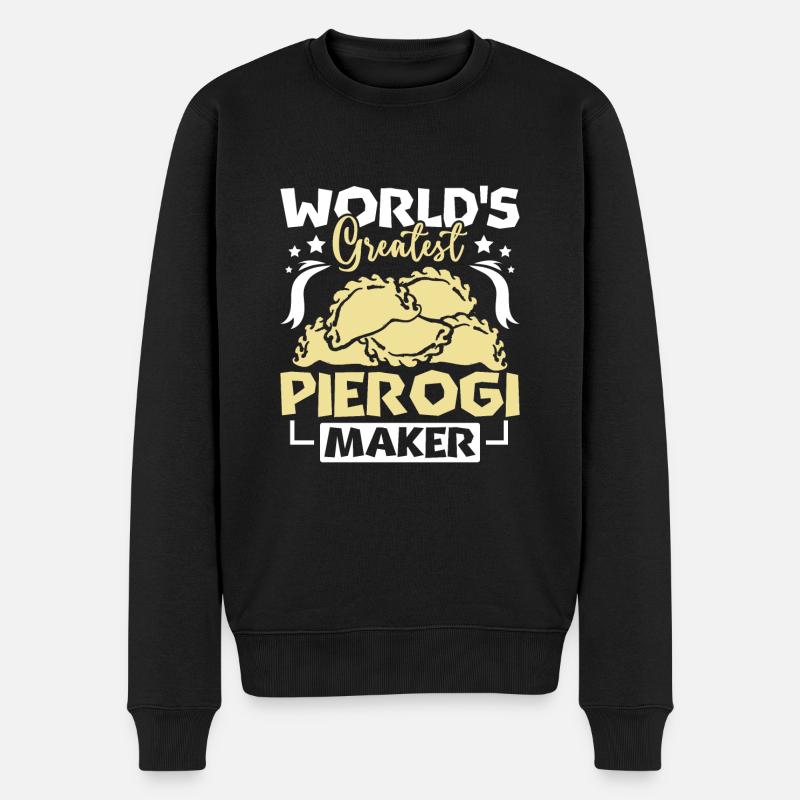 World's greatest pierogi maker - Männer Premium Bio Pullover - Schwarz