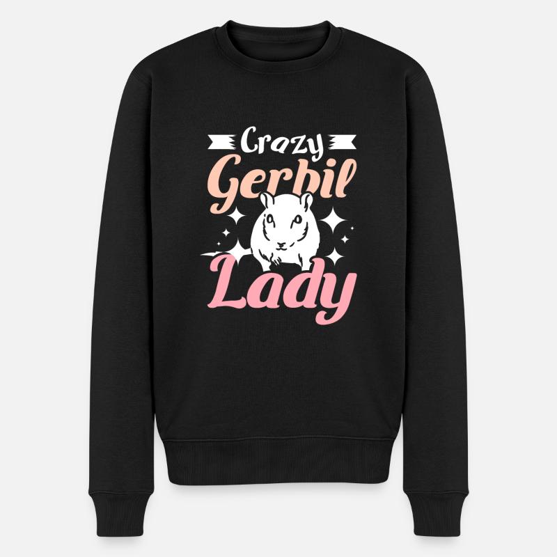 Dame folle de gerbilles - Pull Premium bio Homme - noir