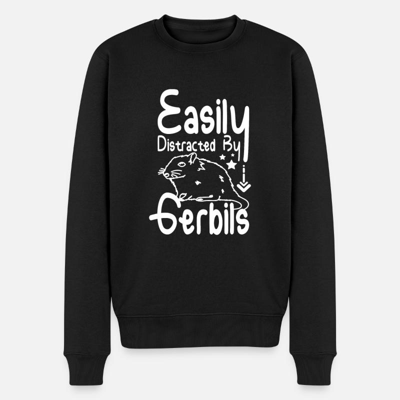 Easily distracted by gerbils - Männer Premium Bio Pullover - Schwarz
