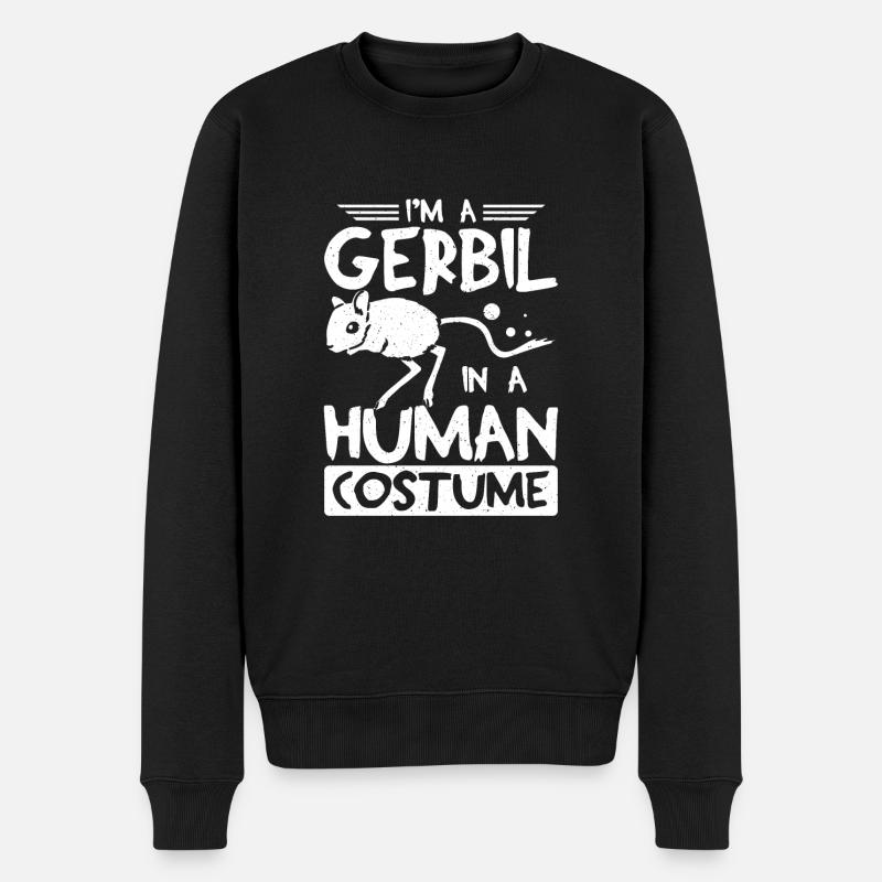 I'm a gerbil in a human costume - Männer Premium Bio Pullover - Schwarz