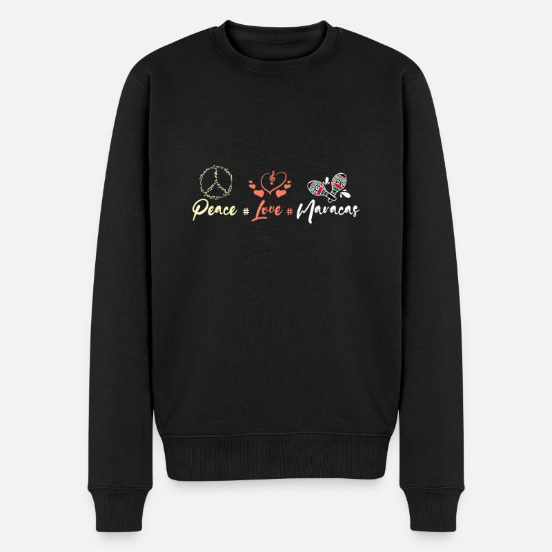 Peace love Maracas - Männer Premium Bio Pullover - Schwarz