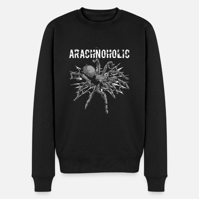 Love Tarantulas Hairy Spiders Arachnoholic - Männer Premium Bio Pullover - Schwarz