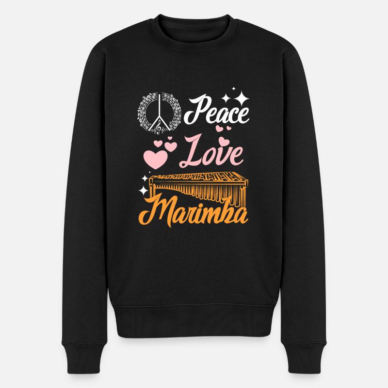 Paix, amour, marimba - Pull Premium bio Homme - noir