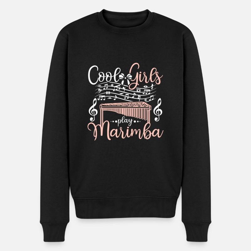 Cool girls play marimba - Männer Premium Bio Pullover - Schwarz