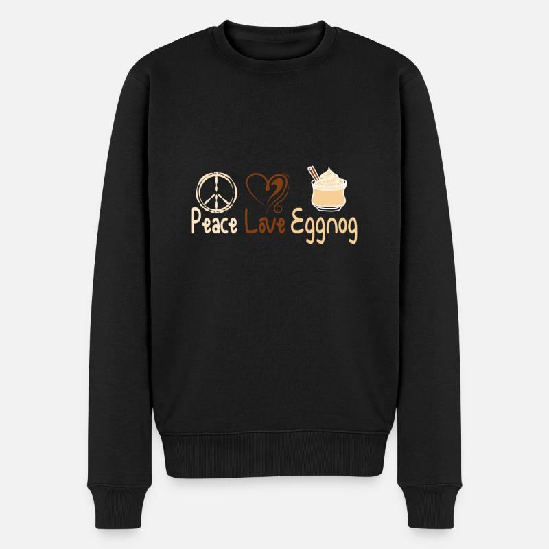 Peace love eggnog - Männer Premium Bio Pullover - Schwarz