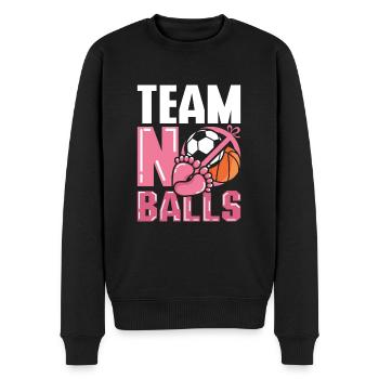 Gender Reveal Team girl team no balls - Männer Premium Bio Pullover - Schwarz - Vorne - Nico (187cm)