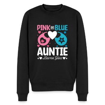 Pink or blue auntie loves you - Männer Premium Bio Pullover - Schwarz - Vorne - Nico (187cm)
