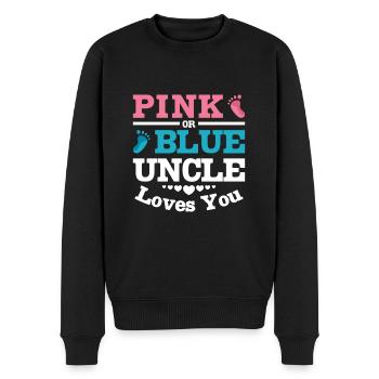 Pink or blue uncle loves you - Männer Premium Bio Pullover - Schwarz - Vorne - Nico (187cm)
