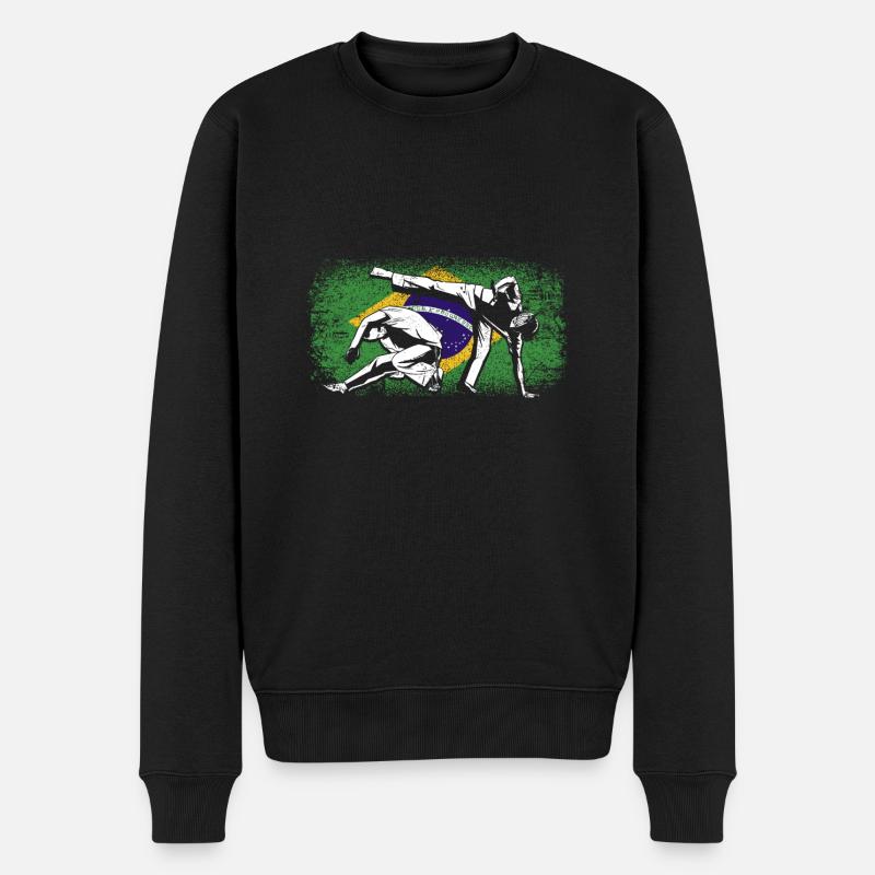 Brésil drapeau brésilien Capoeira - Pull Premium bio Homme - noir