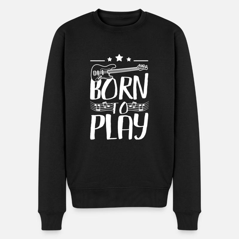 Born to play bass - Männer Premium Bio Pullover - Schwarz