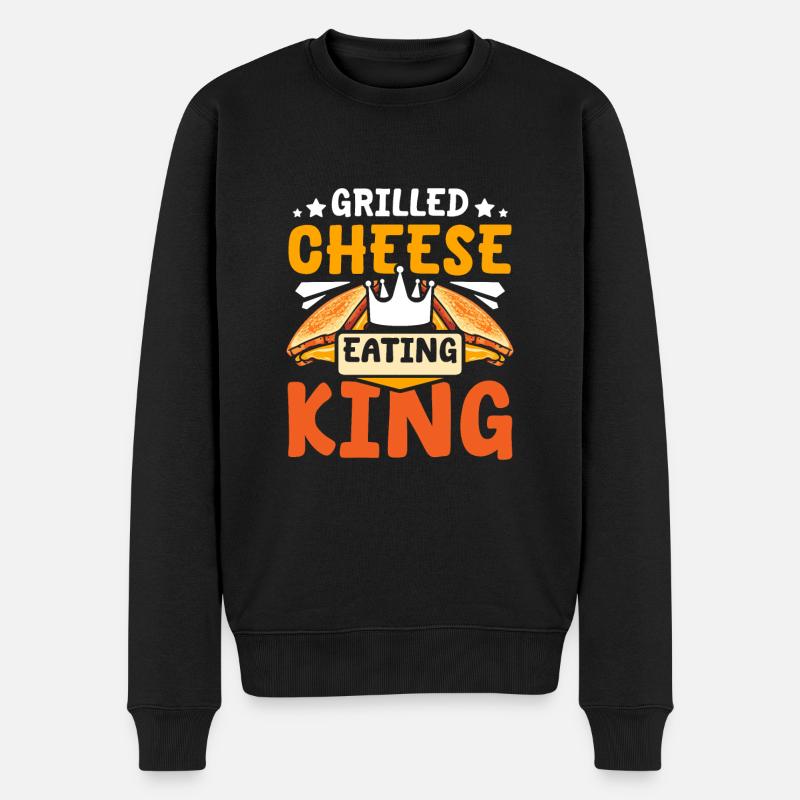 Roi mangeur de fromage grillé - Pull Premium bio Homme - noir