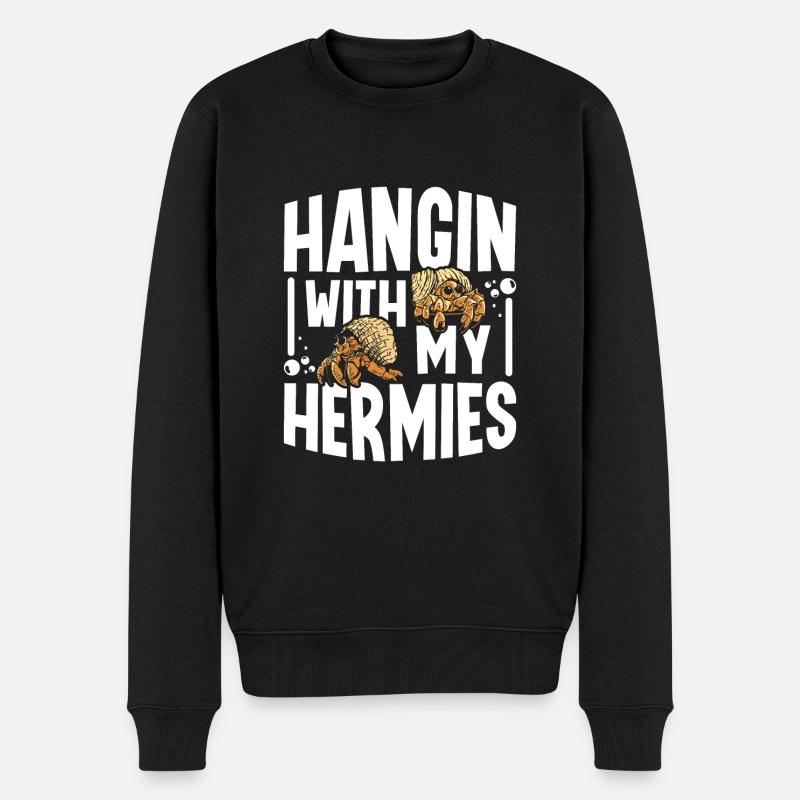 Traîner avec mon bernard-l’ermite Hermies - Pull Premium bio Homme - noir