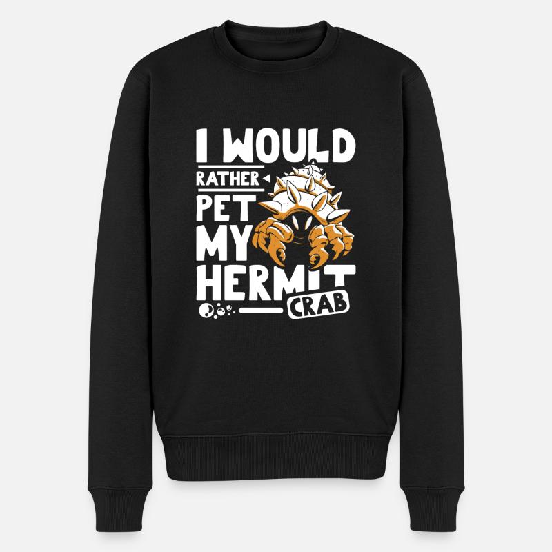 Je préfère caresser mon bernard-l’ermite - Pull Premium bio Homme - noir