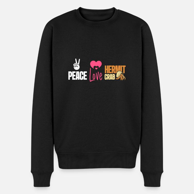 Paix, amour, bernard-l’ermite - Pull Premium bio Homme - noir
