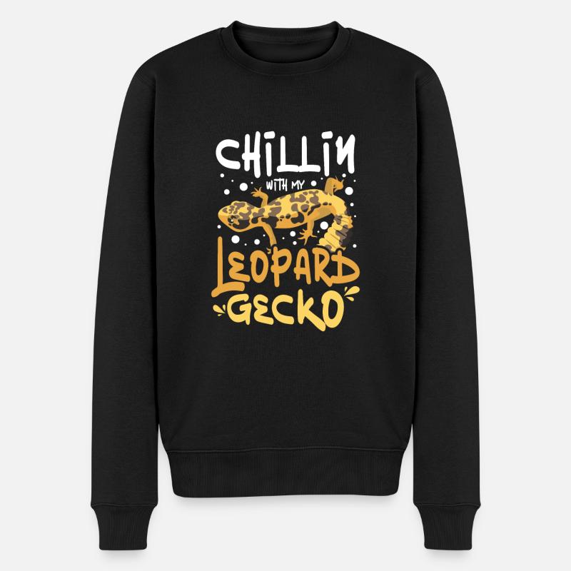 Chillin avec mon gecko léopard - Pull Premium bio Homme - noir