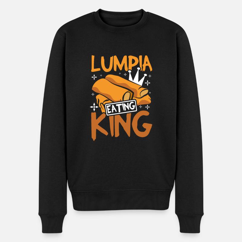 Lumpia eating king - Männer Premium Bio Pullover - Schwarz