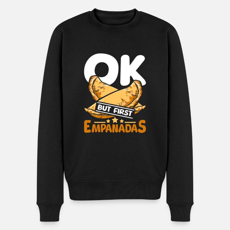 OK but first empanadas - Männer Premium Bio Pullover - Schwarz