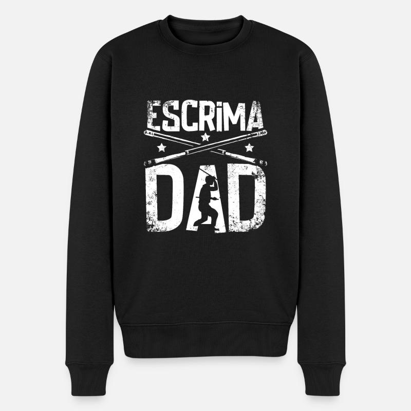 Fête des pères Escrima papa - Pull Premium bio Homme - noir
