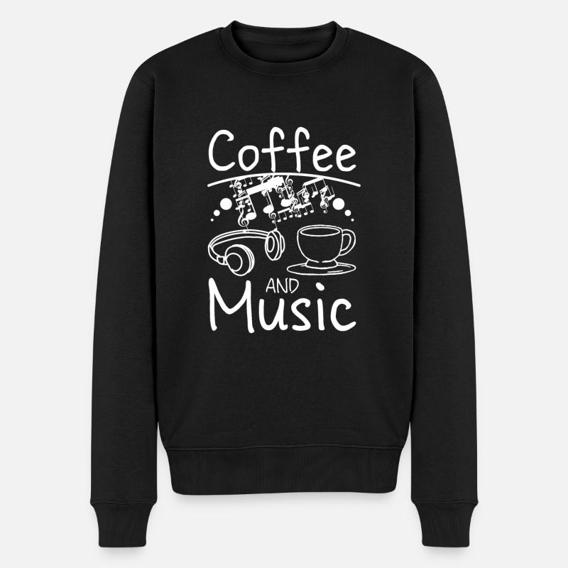 Café et musique - Pull Premium bio Homme - noir