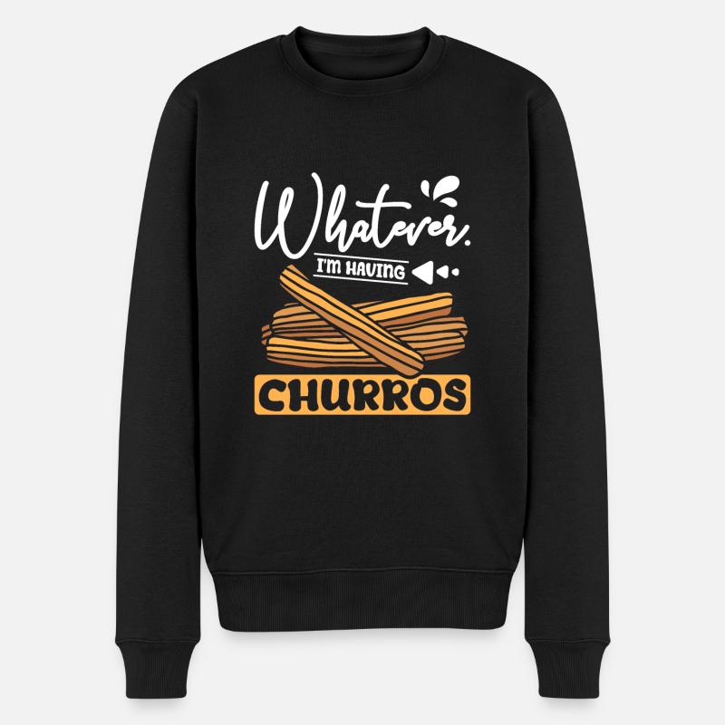 Whatever I'm having Churros - Männer Premium Bio Pullover - Schwarz