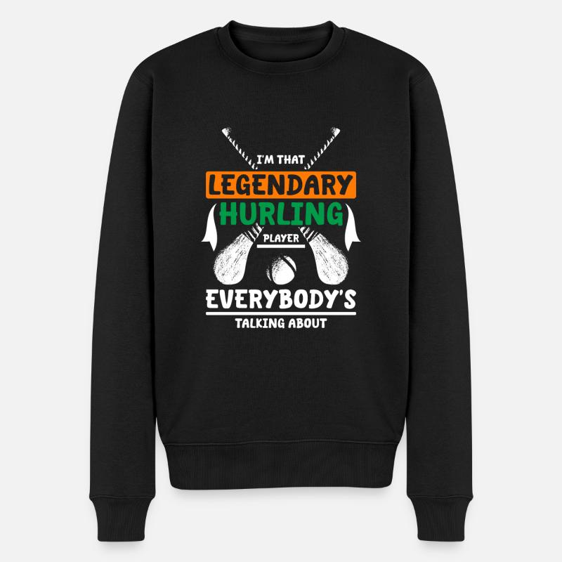 I'm that legendary hurling player - Männer Premium Bio Pullover - Schwarz