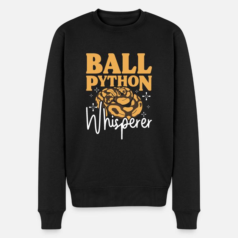 Ball python whisperer - Männer Premium Bio Pullover - Schwarz
