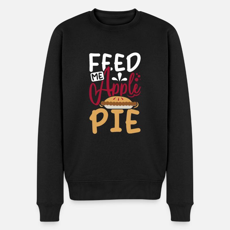 Feed me Apple pie - Männer Premium Bio Pullover - Schwarz