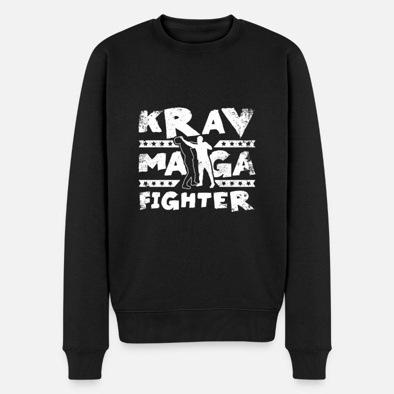 Krav maga fighter - Männer Premium Bio Pullover - Schwarz